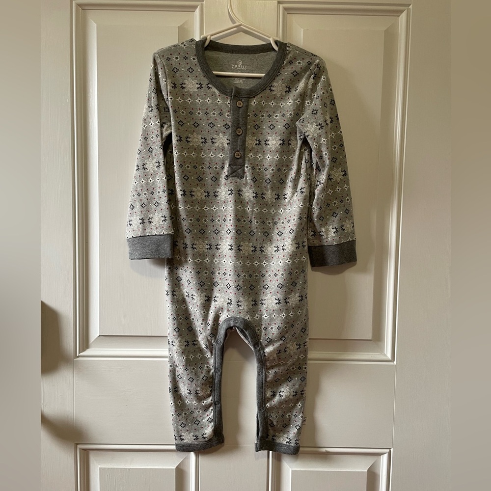 The Honest Company Gray Patterned Kids Bodysuit Size 24 Months